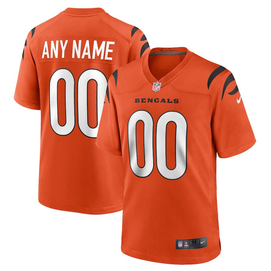 Cheap Men Cincinnati Bengals Nike Orange Alternate Game Custom NFL Jersey